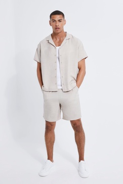 Boxy Linen Shirt And Short Set