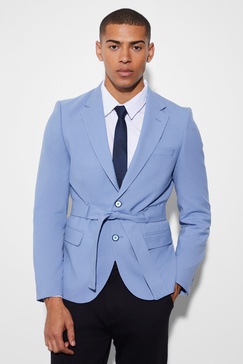 Slim Single Breasted Blazer With Belt