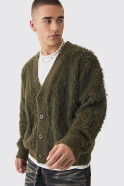 Oversized Boxy Super Fluffy Knitted Cardigan