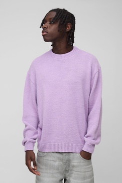 Oversized Boxy Brushed Knitted Sweater