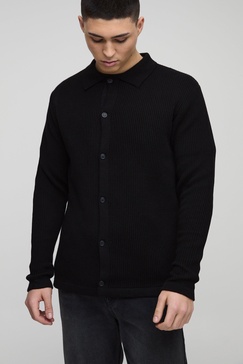 Regular Collared Knitted Shirt