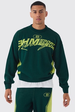 Boxy Moto Knitted Sweatshirt