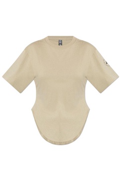 Logo Printed Curved Hem T-shirt