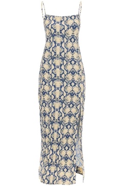 Slip Dress In Snake Printed Crinkled Satin