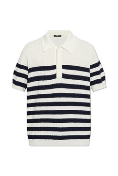 Striped Knit Polo Shirt