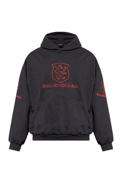 Men's Lion Club Lined Hoodie Regular Fit in Black/red