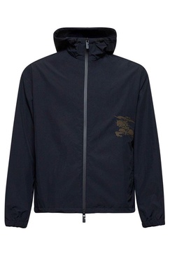 Hooded Coat with Equestrian Design