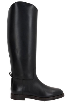 Black Leather Pull-On Boots