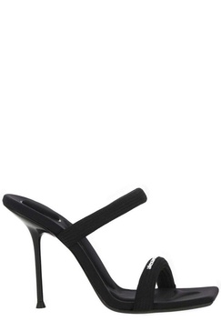 105mm Julie hotfix denim tubular sandals