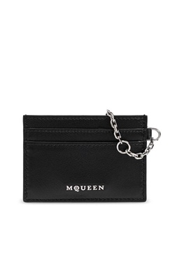 Sling Card Holder In Black And Silver