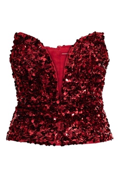 Self Portrait Sequin off-shoulder top