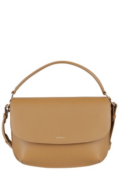Logo Printed Foldover Top Shoulder Bag