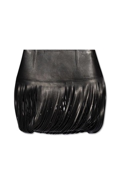Alaia Leather skirt with fringes