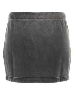 Dark grey cotton mini skirt