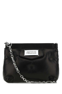 Maison Margiela Women Black Nappa Leather Glam Slam Red Carpet Clutch