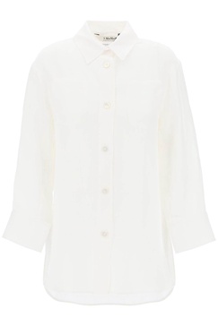 daria linen shirt with three-quarter sleeves