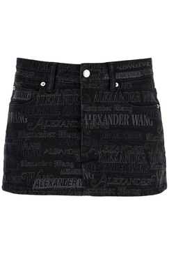 embroidered lettering mini sk