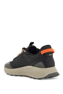 dark grey breathable sneakers with orange details ttnm evo_runn_rsgtx