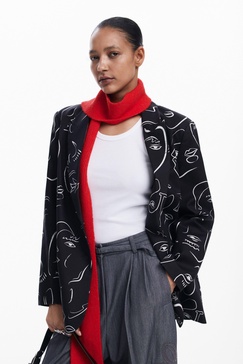 Women's Blazer mit Gesichtern