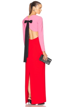 Long Sleeve Column Gown