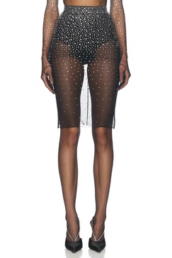 Crystal Mesh Midi Skirt