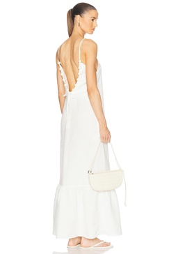 Golden Age Solid Strap Long Dress