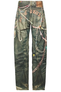 2006m Kawaii Keychains Trompe L'oeil Denim Jean