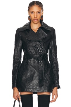 Memory Leather Trench Coat