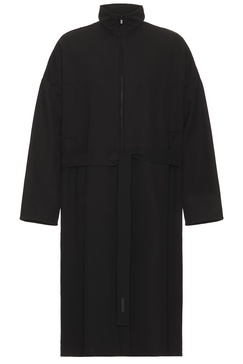 High Twist Wool High Neck Trench