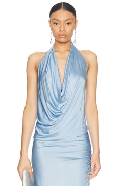 Draped Halter Blouse