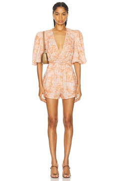 Bulles De Mer Puff Sleeved Playsuit