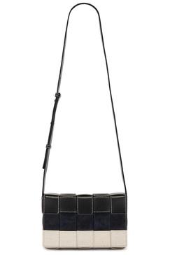 Cassette Intreccio Stitch Canvas And Suede Bag
