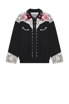 Western Shirt Style Collared Crew