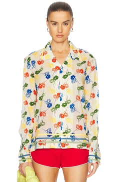 Flower Stamp Long Sleeve Top