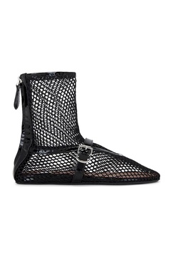 High Ballerinas Mesh Leather Flats