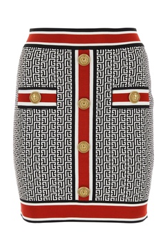 Embroidered viscose blend mini skirt