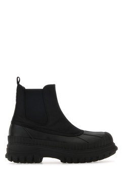 Ganni Women Black Fabric And Rubber Chelsea Ankle Boots