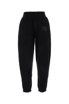 Black cotton joggers