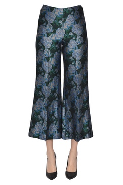 Jacquard fabric trousers