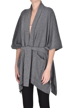 Poncho style cashmere cardigan 