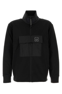 Black Stretch Cotton Sweatshirt