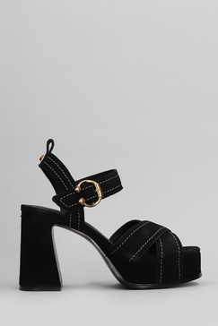 Melany Sandals In Black Suede
