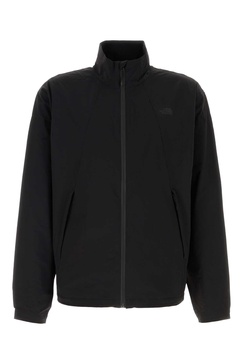 Black Stretch Nylon Windbreaker