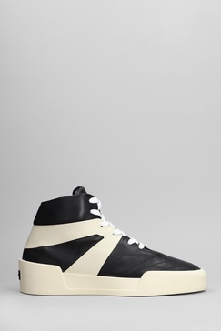 Basketball Sneakers In Black Leather