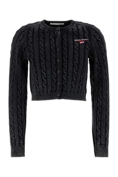 Slate Stretch Cotton Blend Cardigan
