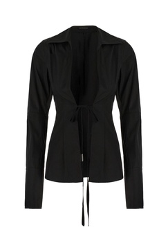 Black Cotton Linsey Blouse