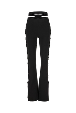 Black Stretch Viscose Blend Pants
