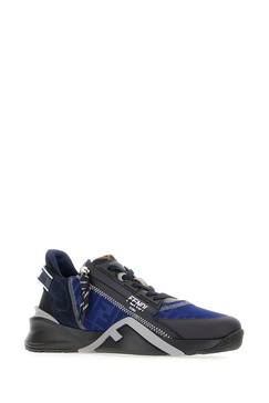 Multicolor Leather And Fabric Flow Sneakers