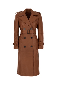Brown Nappa Leather Trench
