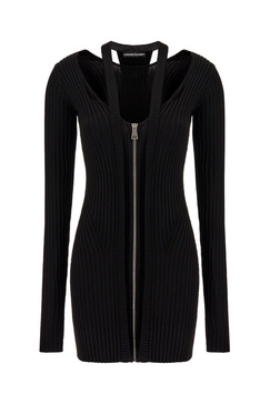 Black Stretch Viscose Blend Dress